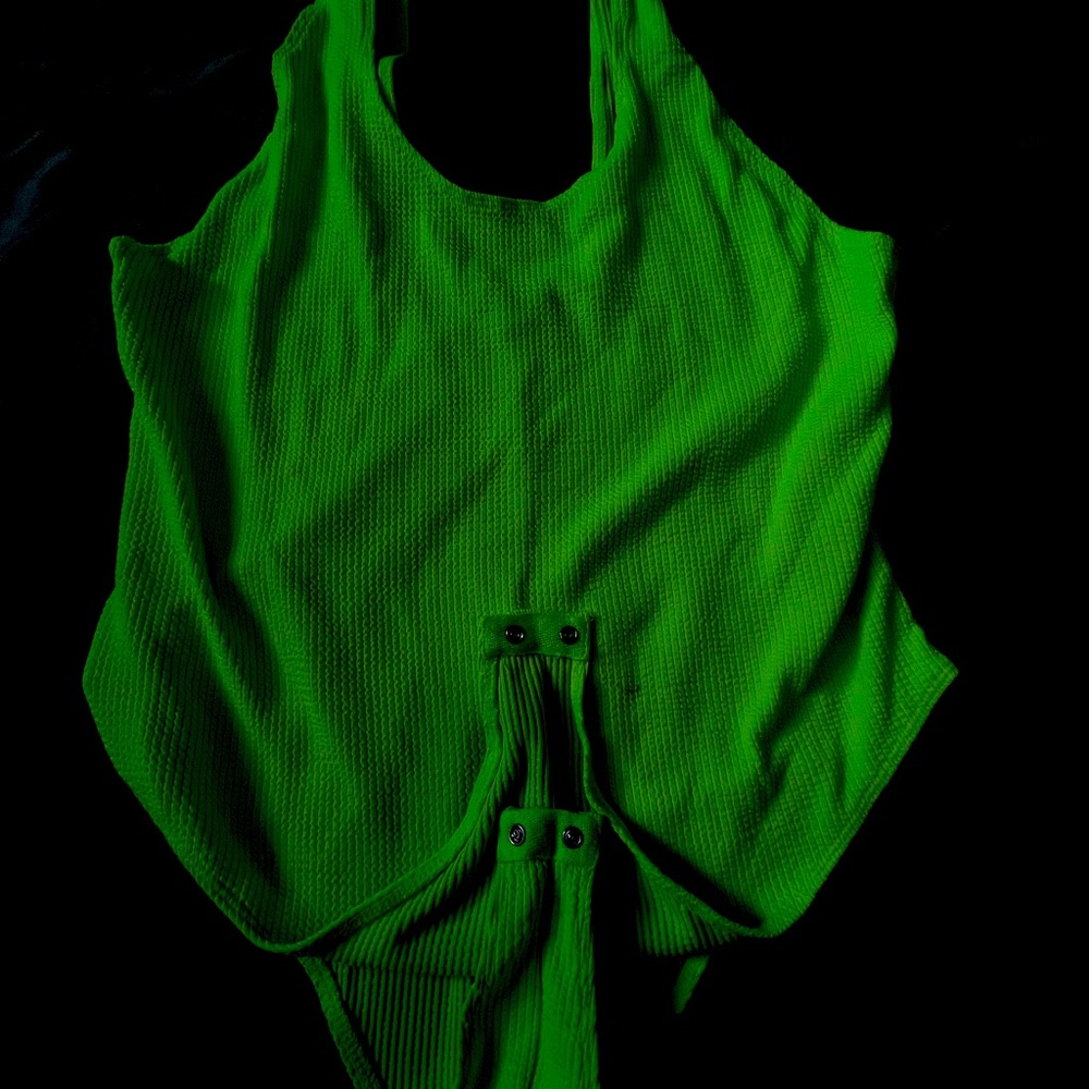 Glow in dark yellow body suit
